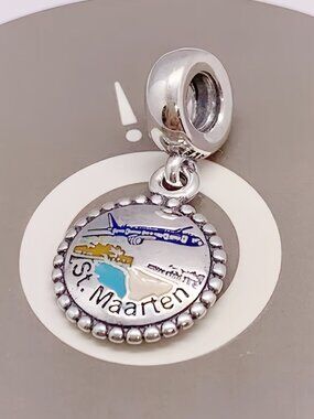 Pandora St Maarten Exclusive Dangle Charm Travel The plane Pendant